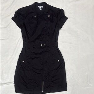 Calvin Klein Black Belted Short Sleeve Dress